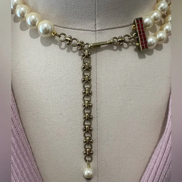Heidi Daus 🆕 “Sweeter Than Candy”Swarovski Crystals Necklace & cream beads